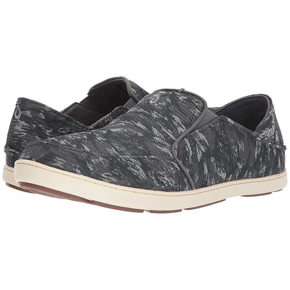 Olukai Nohea Mesh Slip-On Shoes Charcoal/Dive Camo/Grey Blue Men's Size M9.5